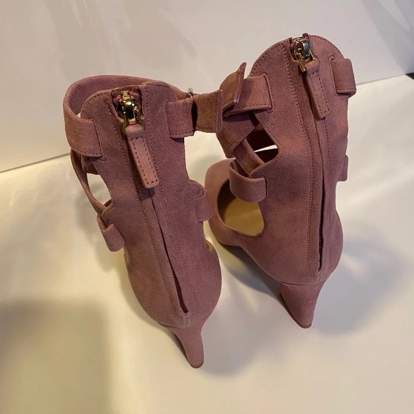 Valentino Plum Suede Ballet Ankle Strap Pumps - Picture 3 of 7